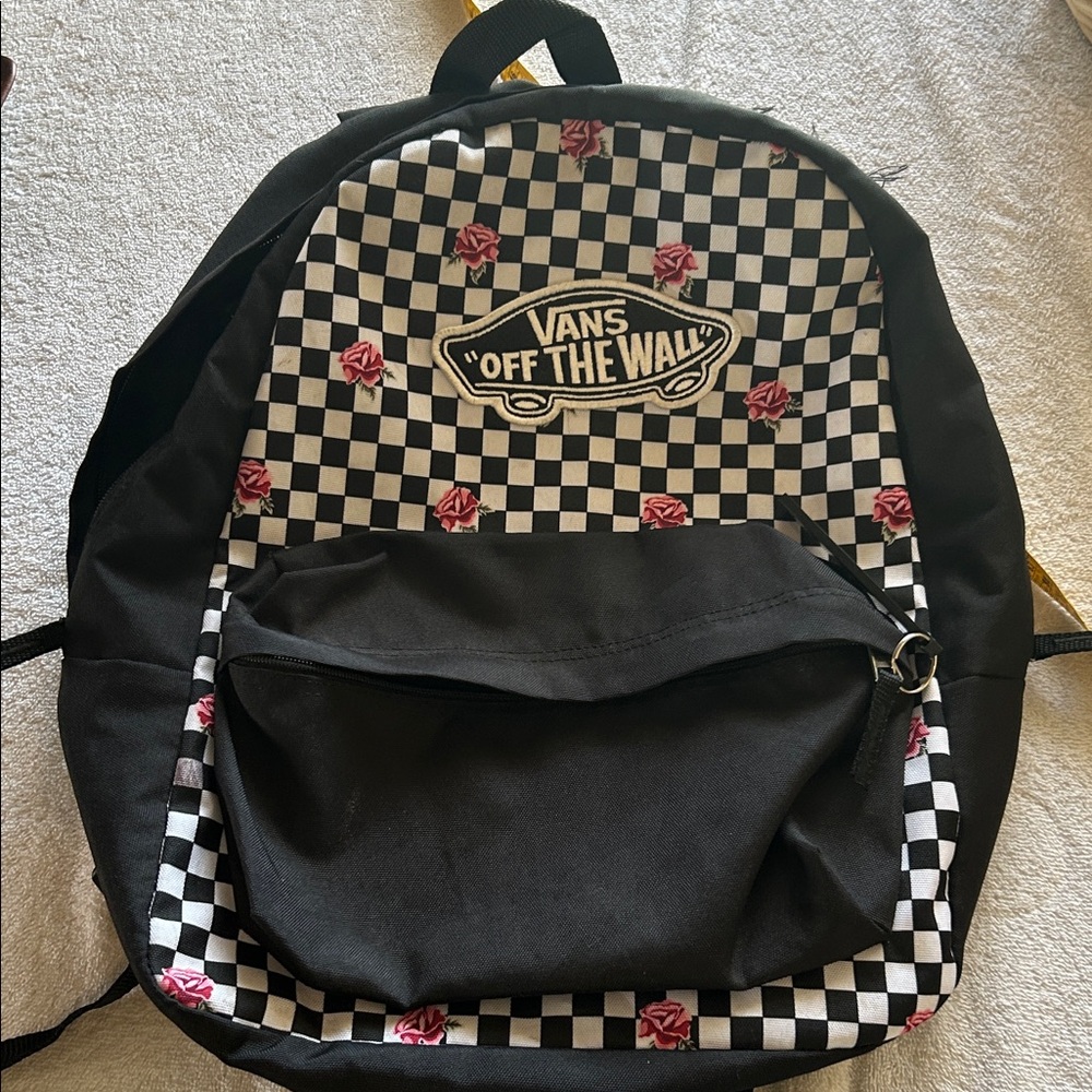 VANS Checkered and Rose OFF THE WALL Backpack - Picture 1 of 7